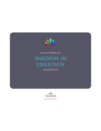 Wisdom in Creation source sheet — page 3