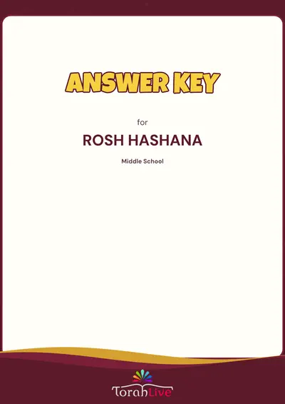 Rosh Hashana Answer Key